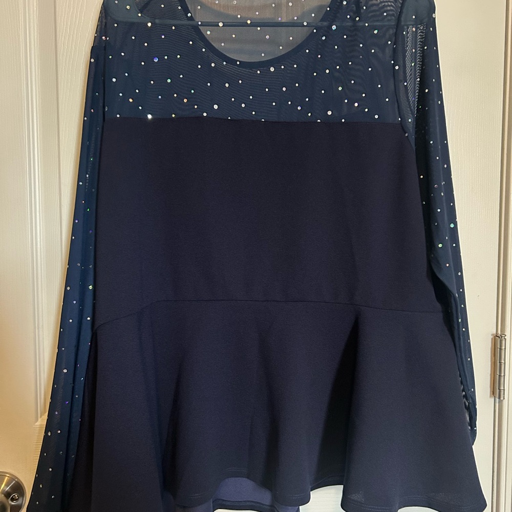 Elegant Navy Blue Women's Top